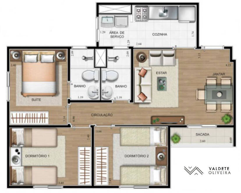 Apartamento à venda com 3 quartos, 59m² - Foto 6