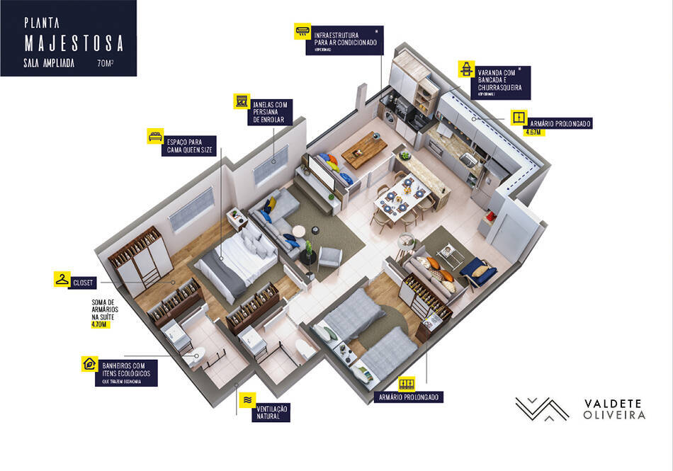 Apartamento à venda com 3 quartos, 70m² - Foto 4