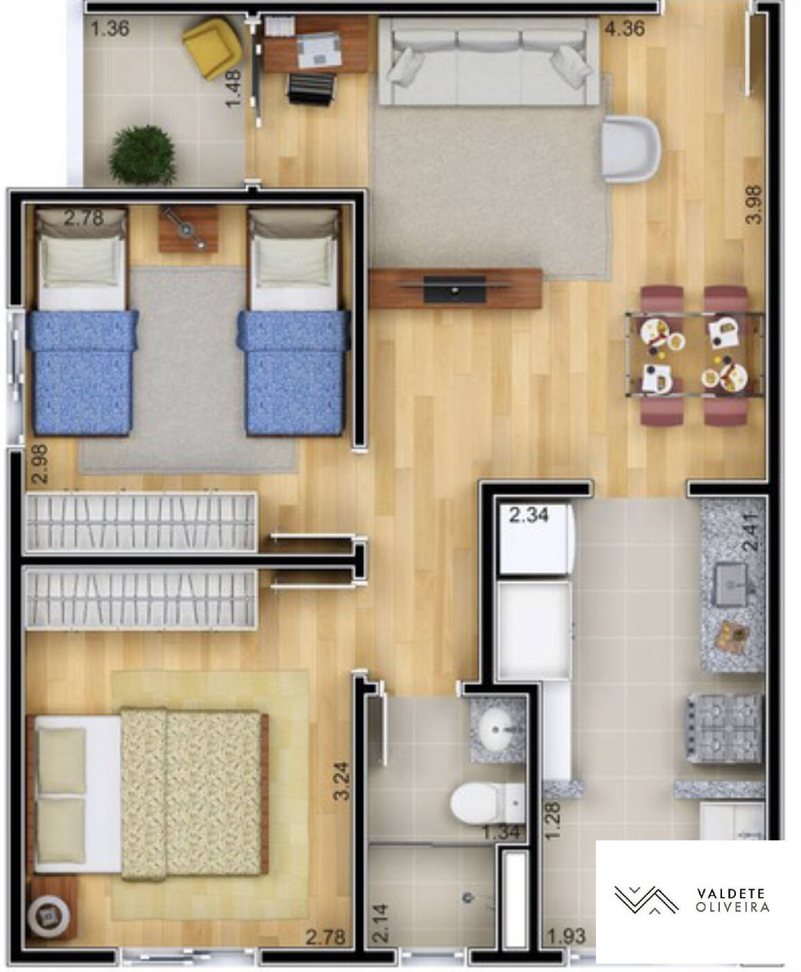 Apartamento à venda com 2 quartos, 53m² - Foto 4