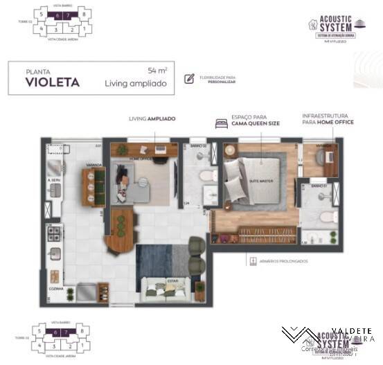 Apartamento à venda com 2 quartos, 54m² - Foto 3