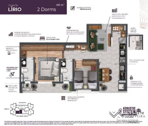 Apartamento à venda com 2 quartos, 68m² - Foto 2